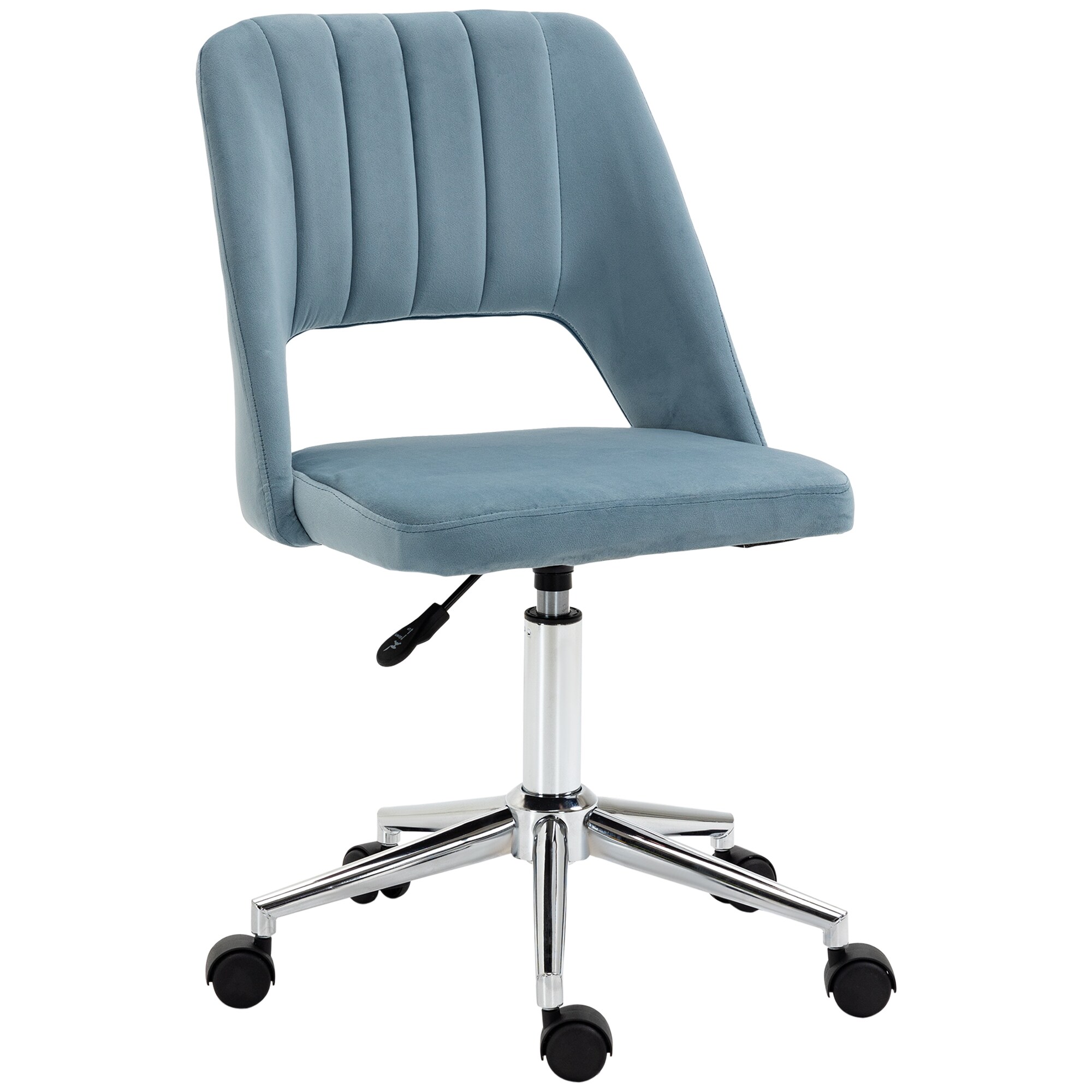 Vinsetto Bürostuhl moderner Stil, drehräder, High-End-Gaslift Blau 49 x 54 x 79-91 cm (BxTxH)