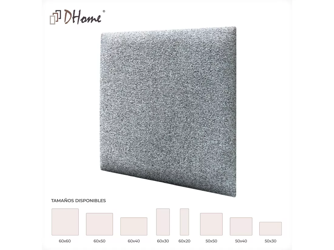 DHOME Lot de 1 Panneaux muraux en tissu auto-adhésifs Panneaux muraux absorbants acoustiques Protection contre les chocs (Gris perle, 60x60cm, x1)