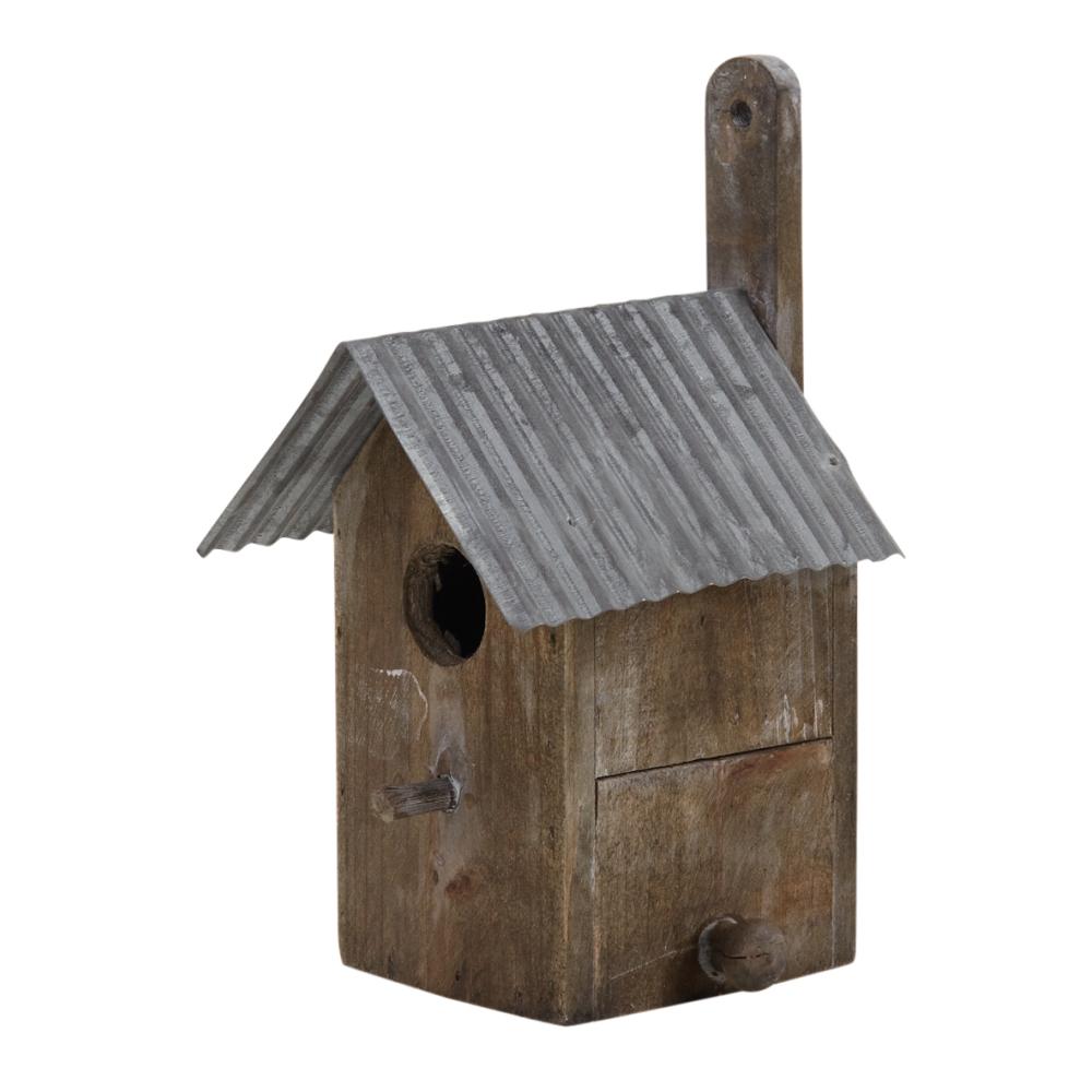 Nichoir oiseau bois et zinc (lot de 2)