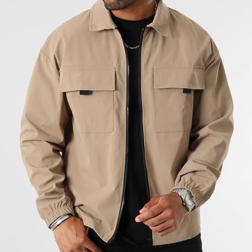 Veste Zippée Avec Poches 0230 Beige Foncé