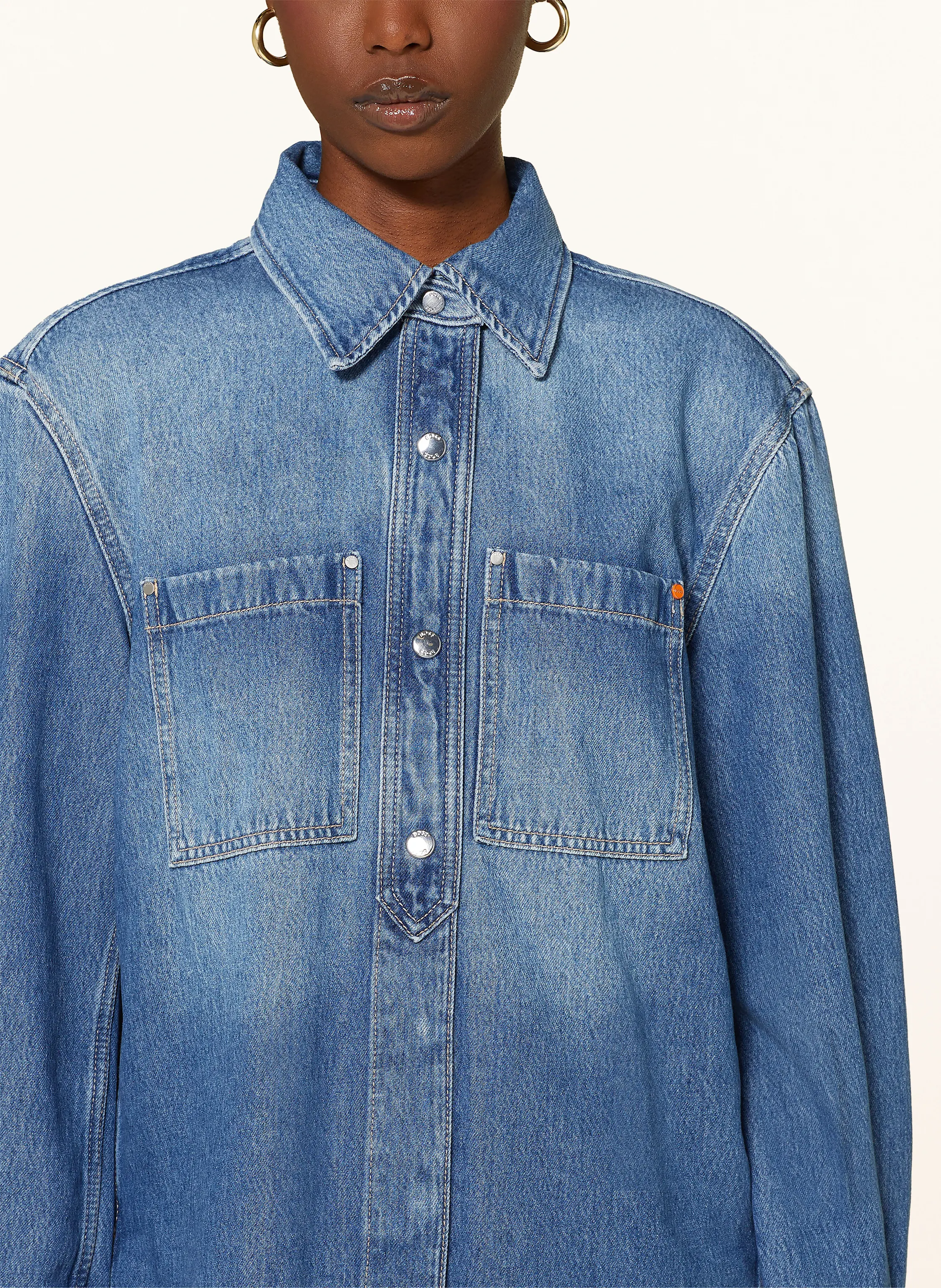 BOSS Hemdbluse CARGO in Jeansoptik
