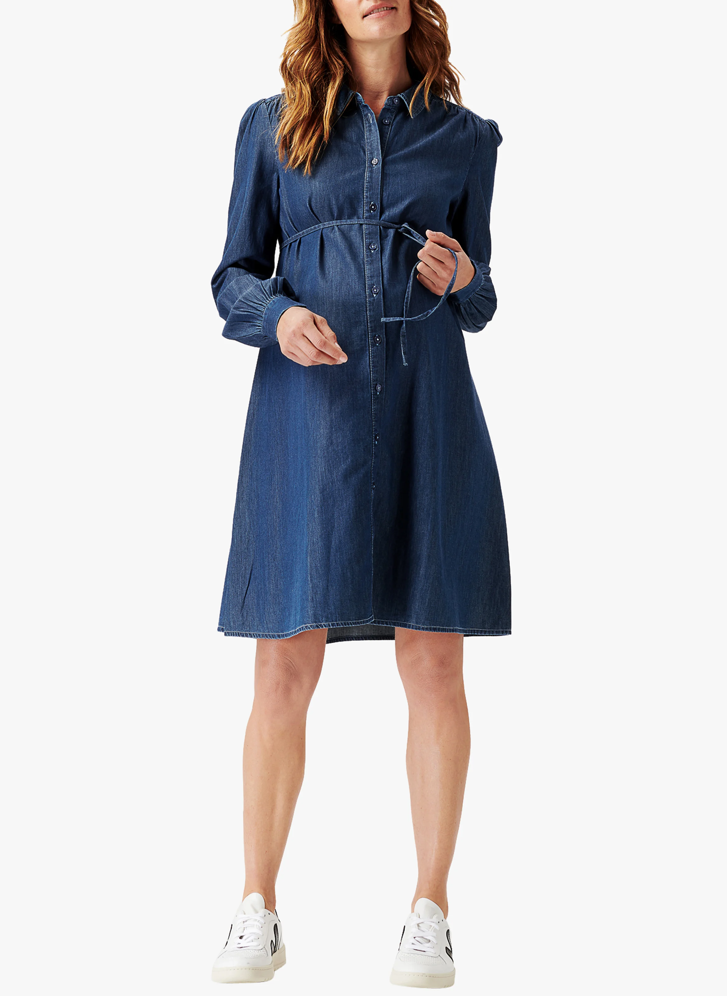 OBERLIN - Robe-chemisier de grossesse en denim | Bleu