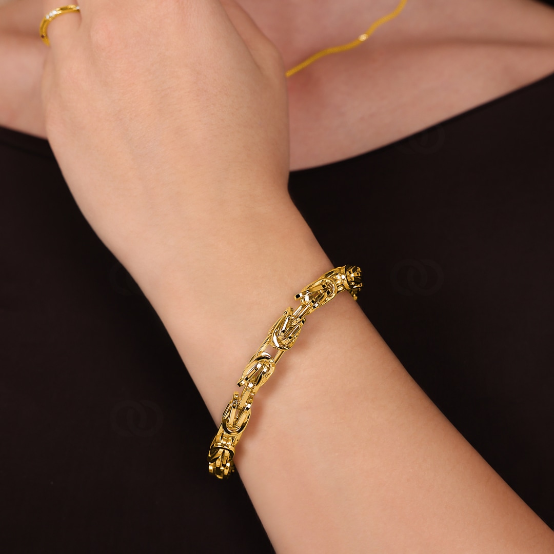 7.0mm Königsarmband klassisch 750/18 K Gelbgold halbmassiv