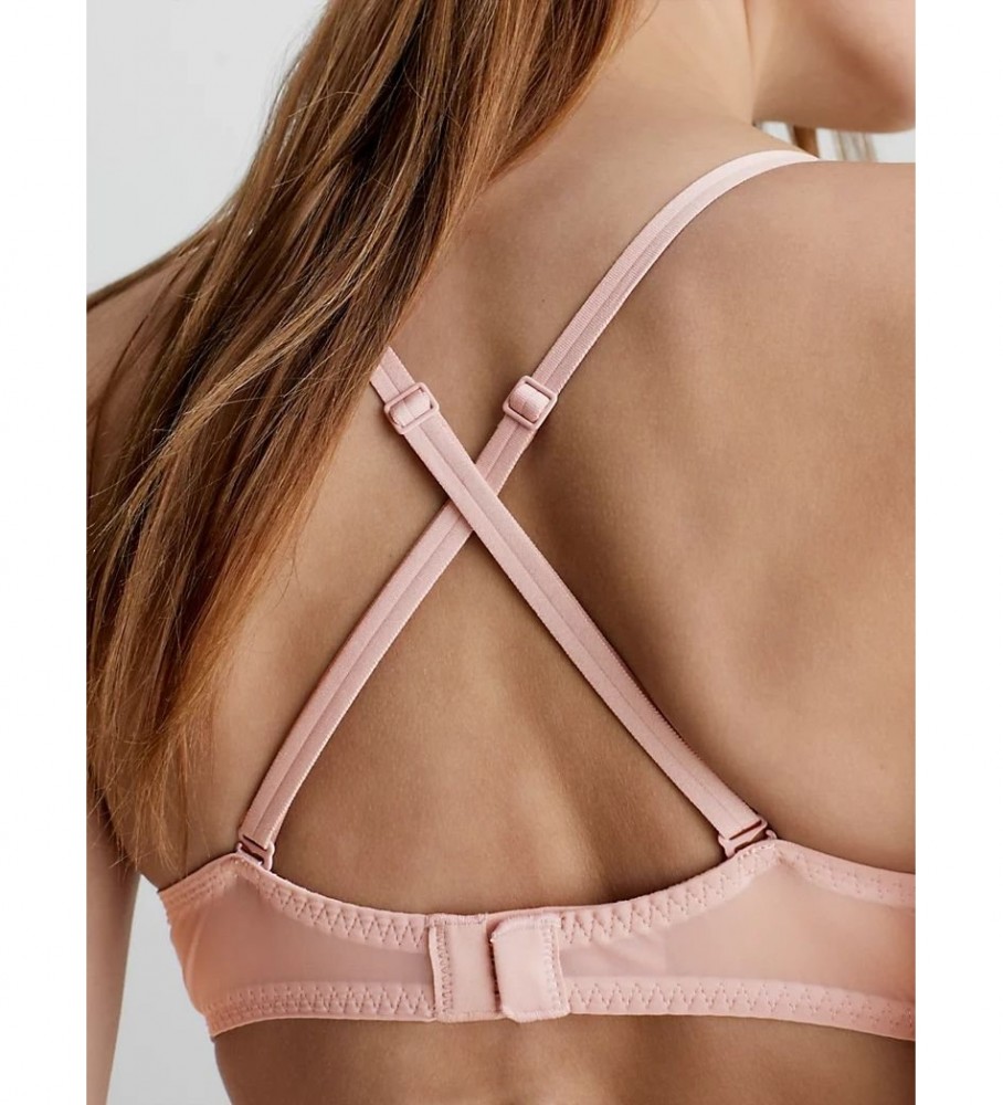 Suéter Calvin Klein Push Up transparente Marquisette nude