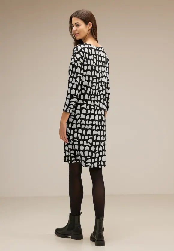 Softes Jacquard Kleid - Black