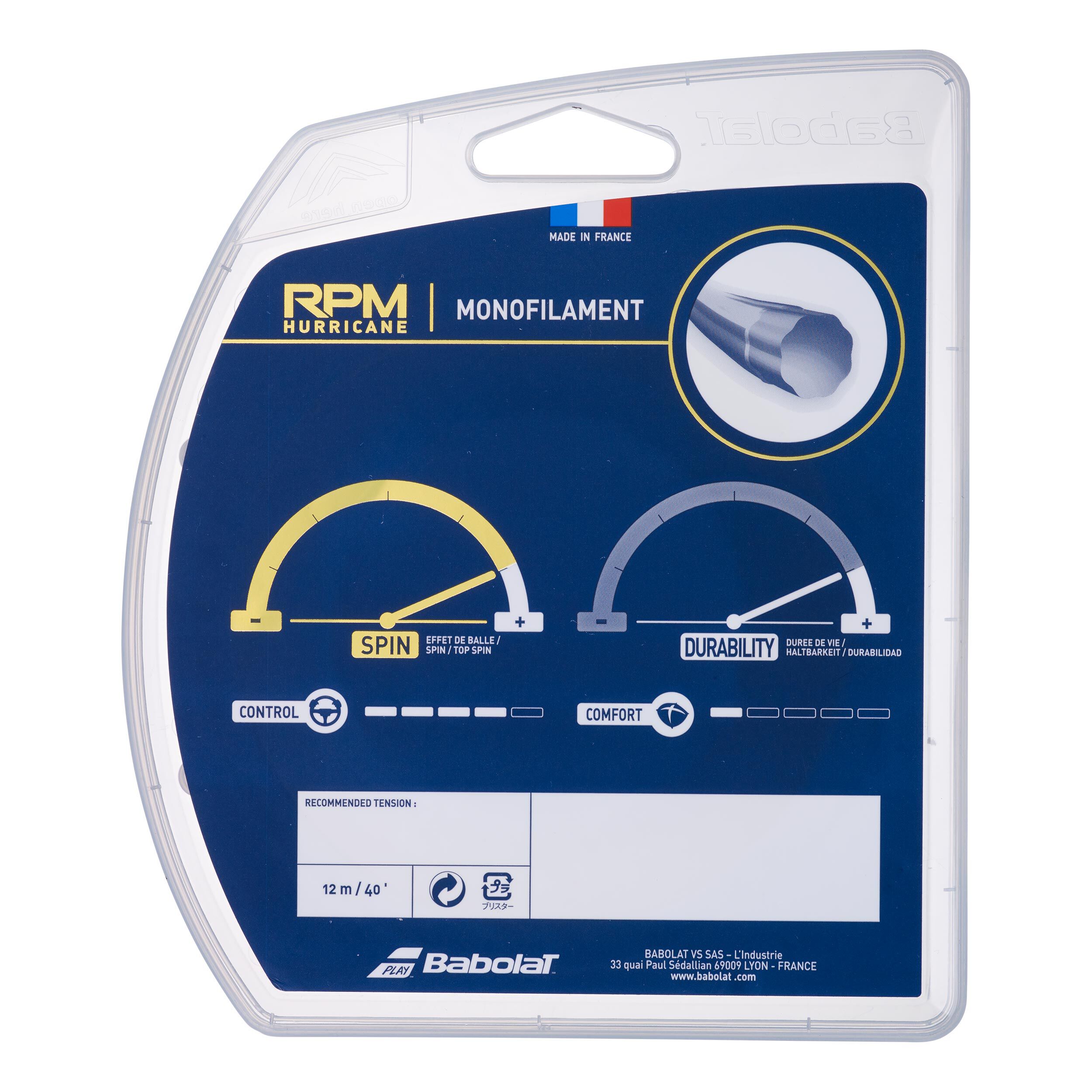 Babolat RPM Hurricane Cordage En Garniture 12m - Jaune