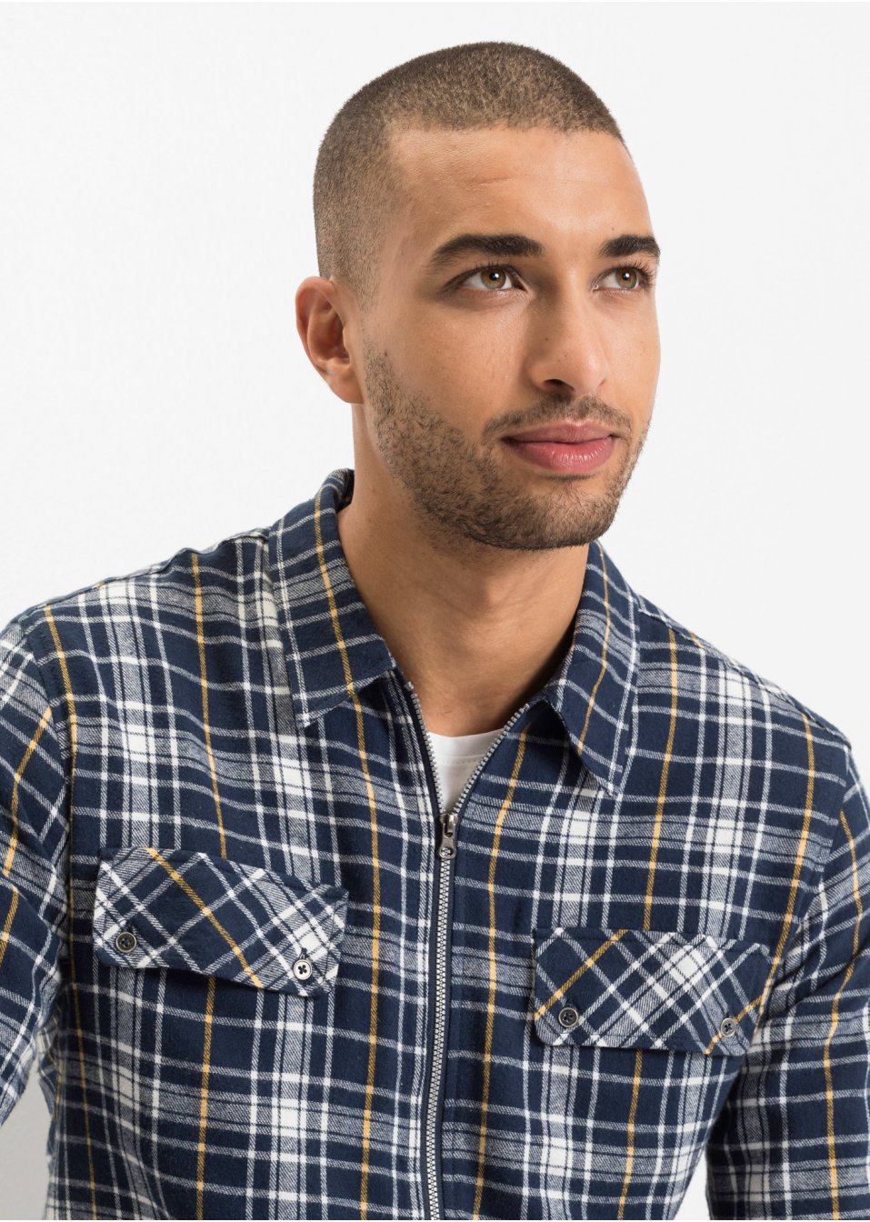 Chemise manches longues en flanelle avec zip