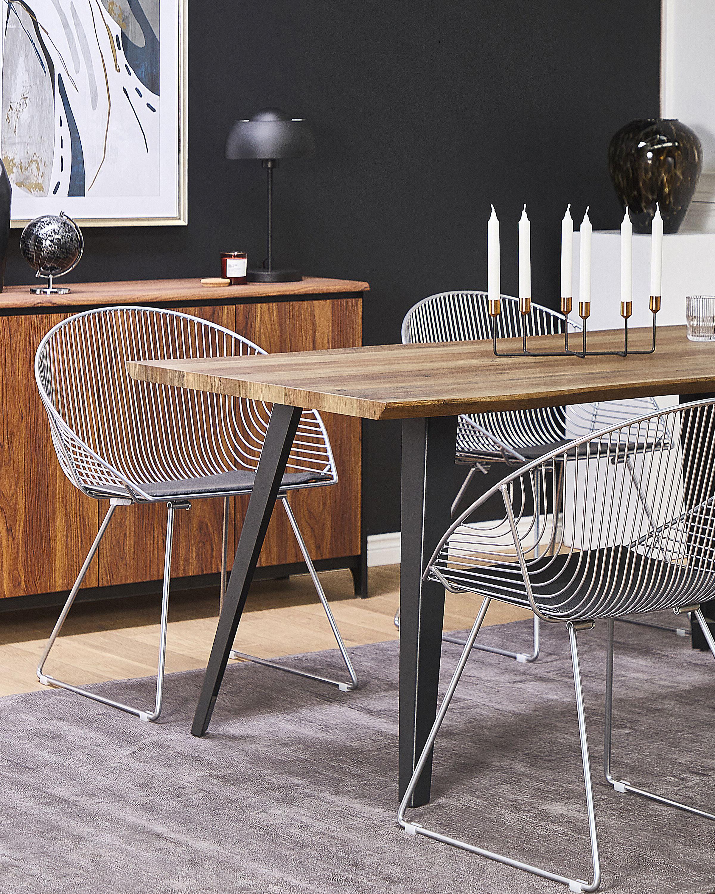 Set van 2 eetkamerstoelen AURORA Metaal Zilver