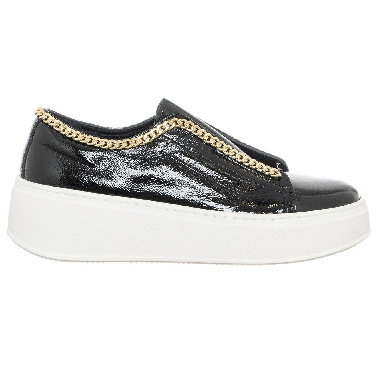 Loretta Pettinari Sneakers en Cuir Naplak noir/doré