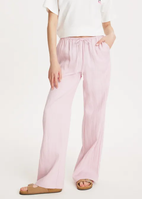 Broek met structuur roze (ROS.L)