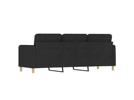 Canapé à 3 places Noir 180 cm Tissu