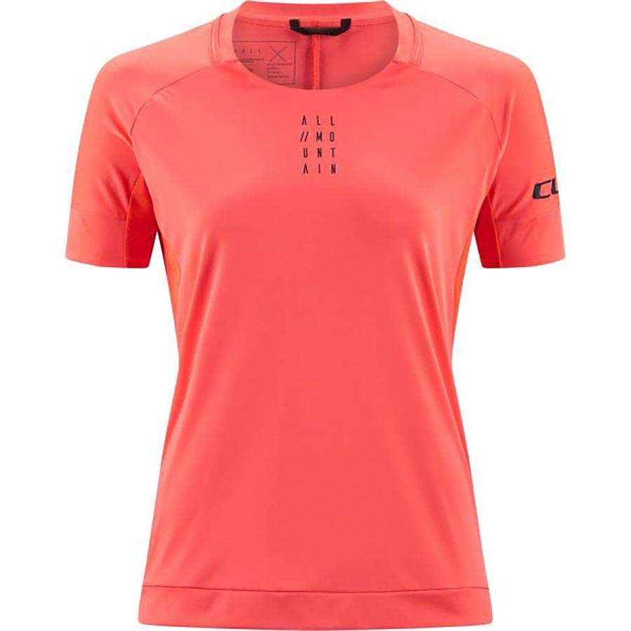 Cube AM Roundneck MTB Fietsshirt Korte Mouwen Koraal Rood Dames