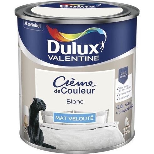 Peinture 0.5 L Crème de Couleur Mat - Blanc