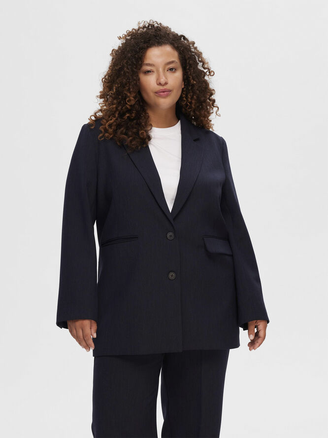 Selected Femme SLFRITA LS RELAXED BLAZER D SAP MEL Dark sapphire/melange