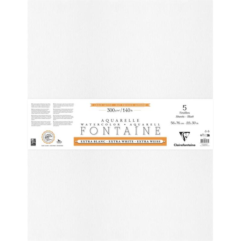 Fontaine Extra Blanc Grain Satiné paquet 5F 56x76cm 300g
