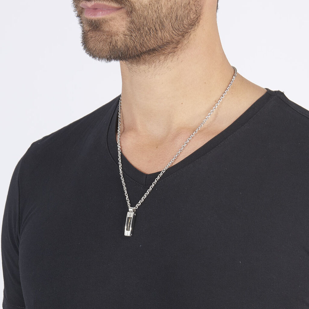 Collier Charlie-rose Acier Blanc