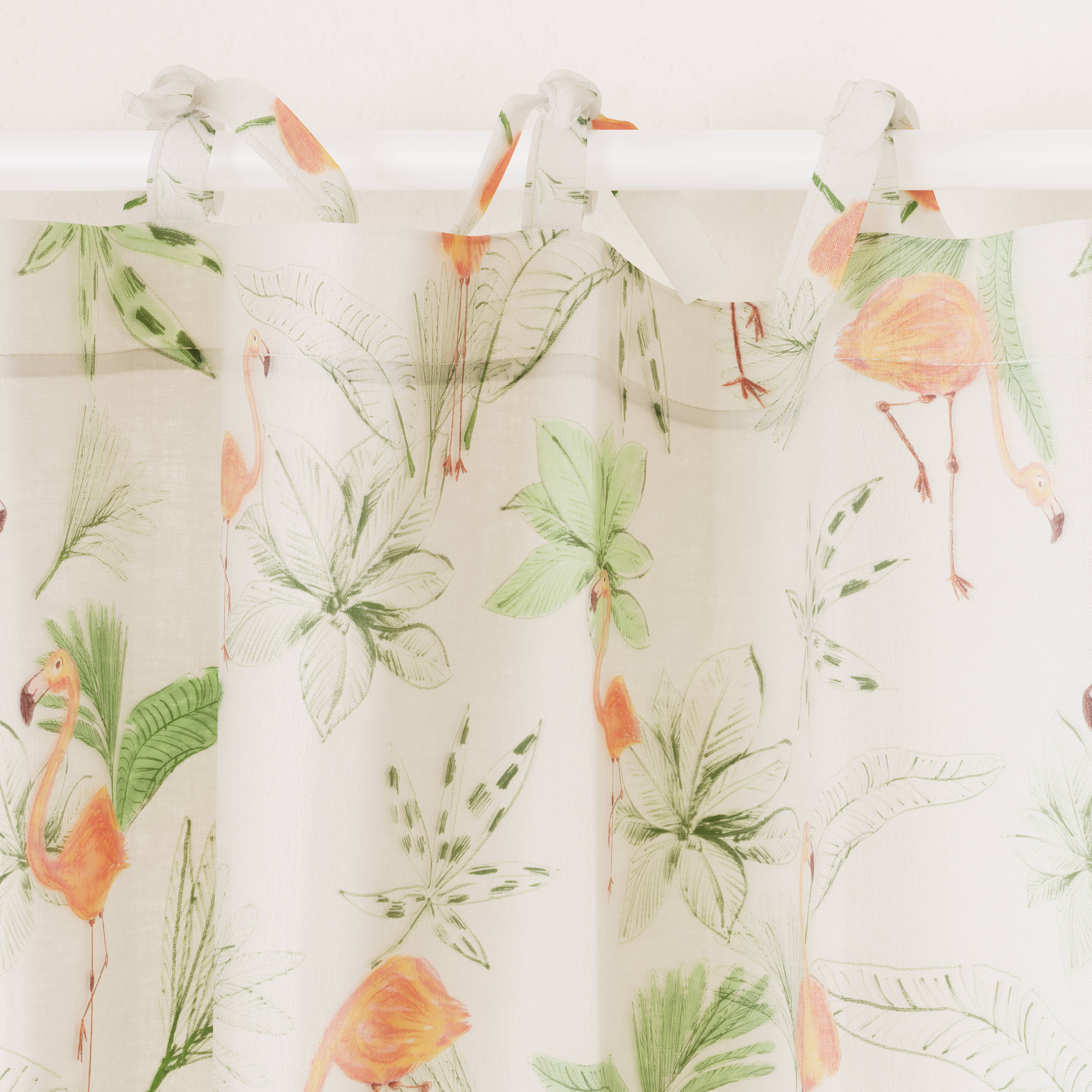 NOUS Kids inbetween gordijn kant en klaar gordijn Fun Flamingo (set van 2) (140 x 250 cm)*