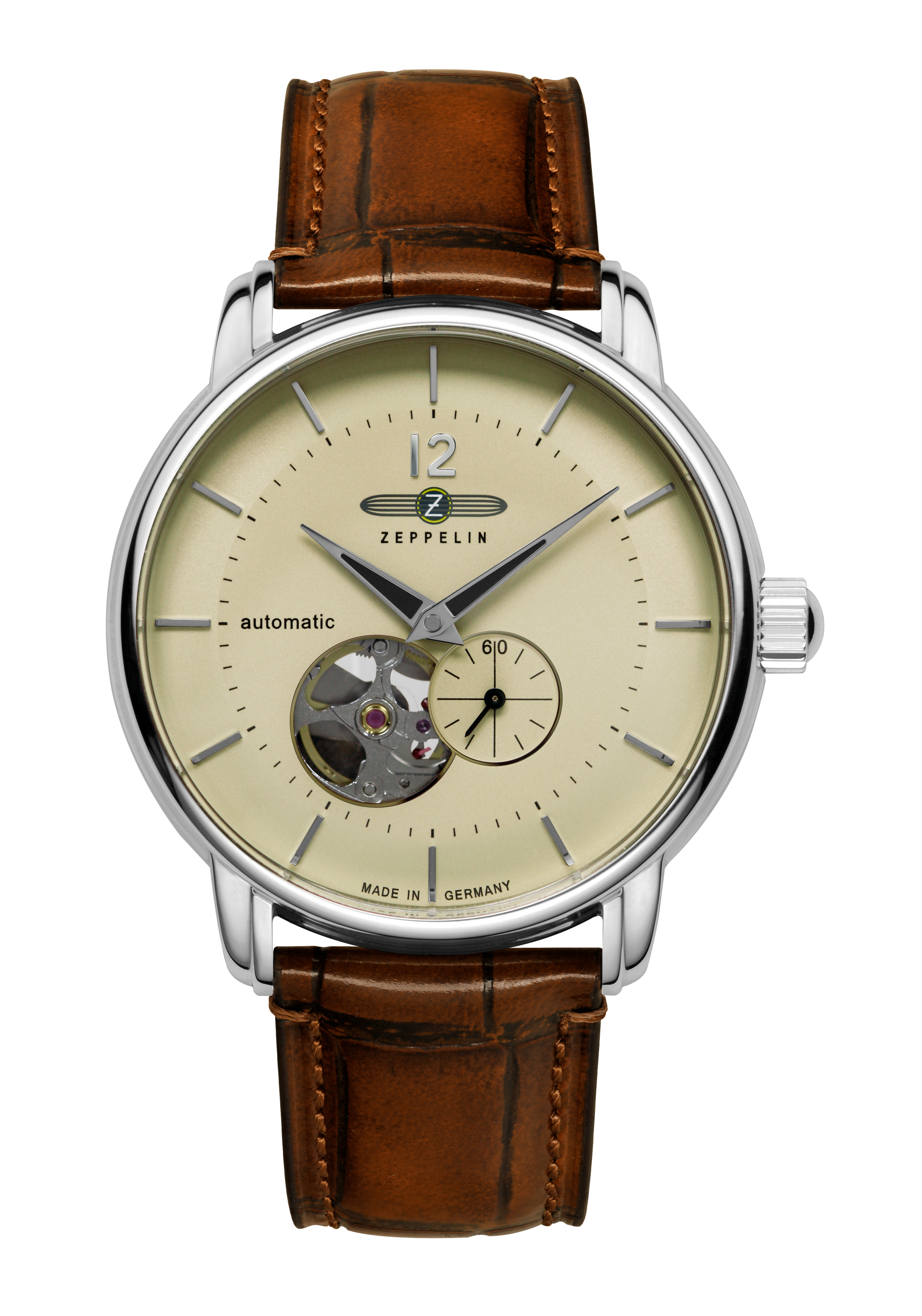 Zeppelin LZ120 Bodensee Open Heart Beige Lederband 8166-1