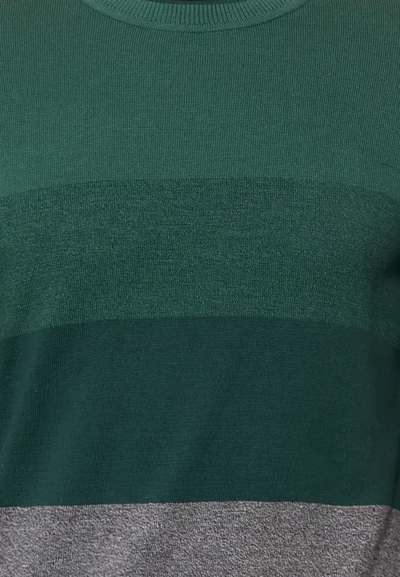 Pullover mit Streifenmuster - Jungle Green