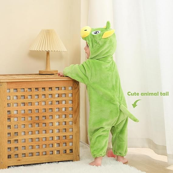(85-90cm) Fasnachts Kinder Kostüm Drachen Plüsch Overall Verkleidung für Motto Partys / Halloween - Grün
