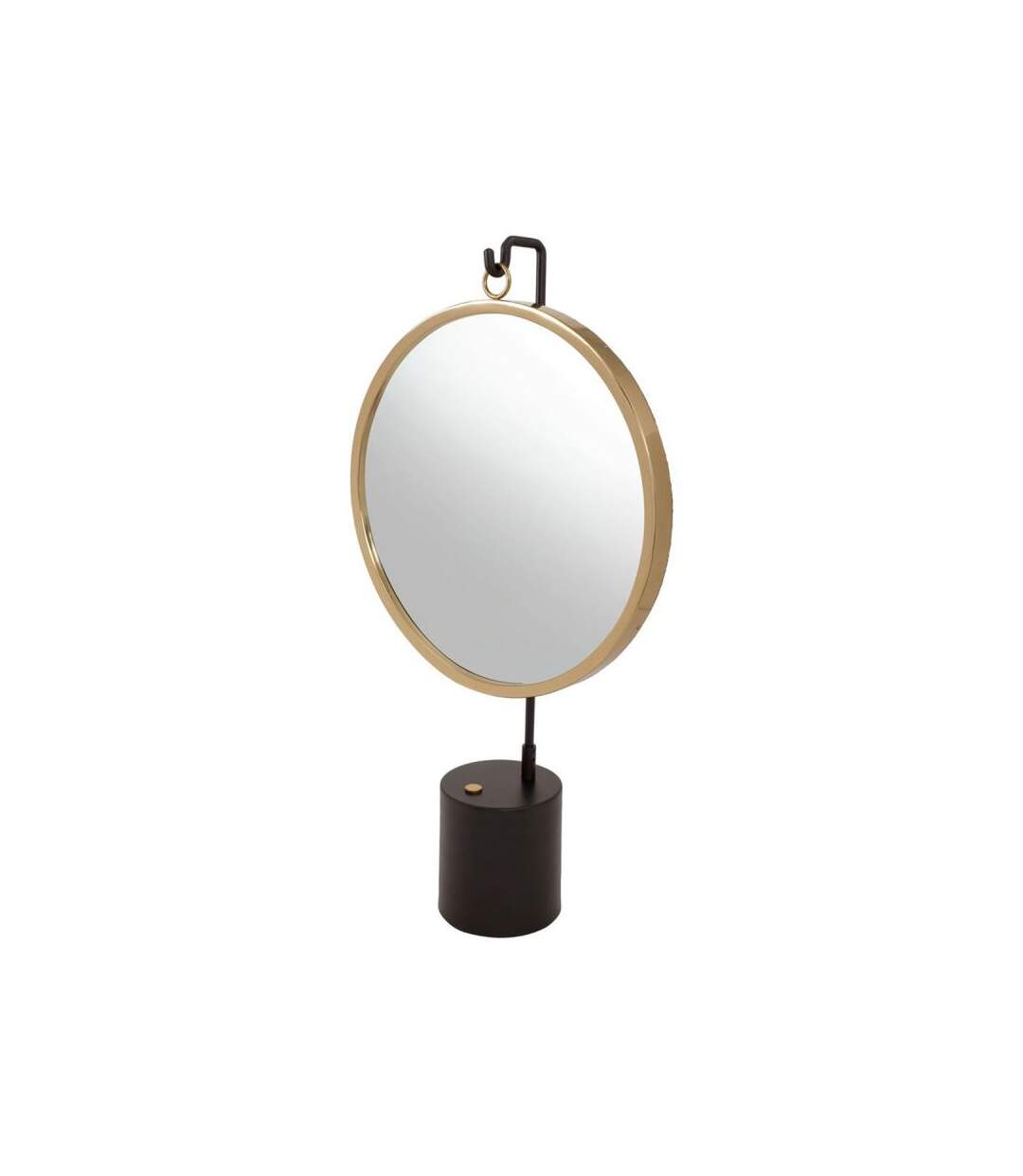 Paris Prix - Miroir à Poser Rond eleganca 75cm Noir & Or