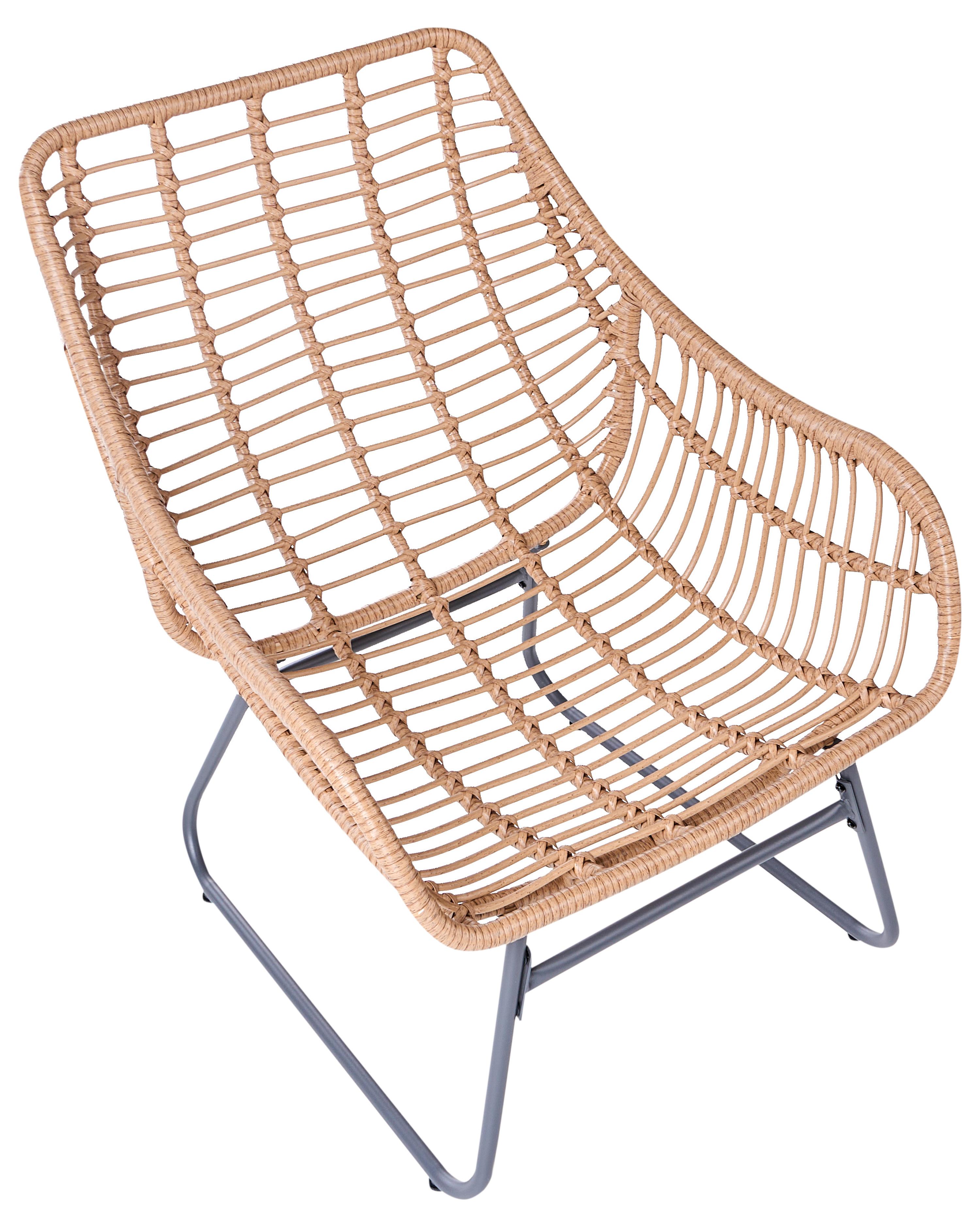 Tuinstoel MESTRE met voetenbank PE rotan Lichtbeige