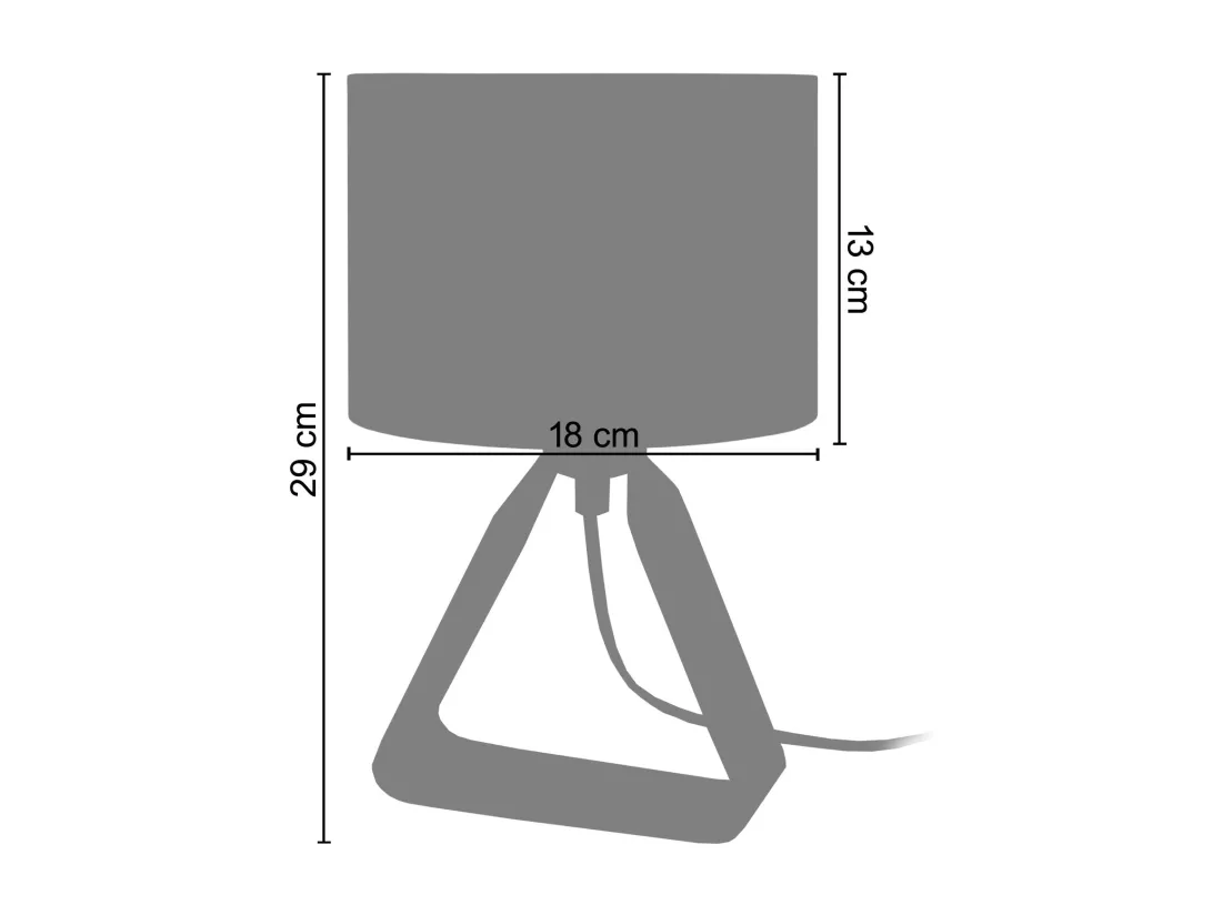 Lampe de chevet géométrique métal ivoire 29 cm.