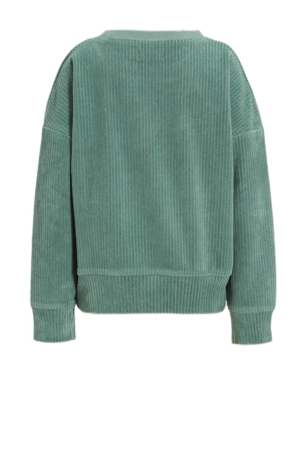 Orange Stars sweater Nila met tekstopdruk groen