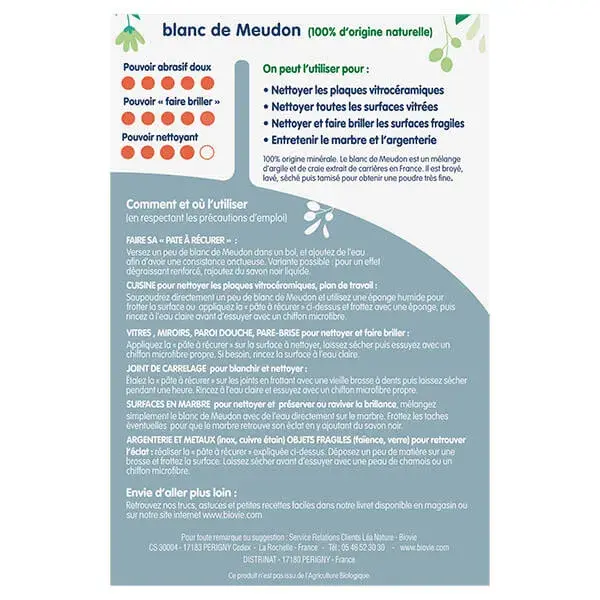 Biovie Blanc de Meudon, lava e dá brilho 500g