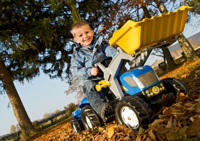 Rolly Toys Traktor med Graveskuffe+Henger Kid NH Blå