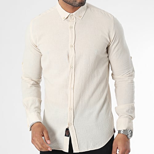 Chemise Manches Longues Beige