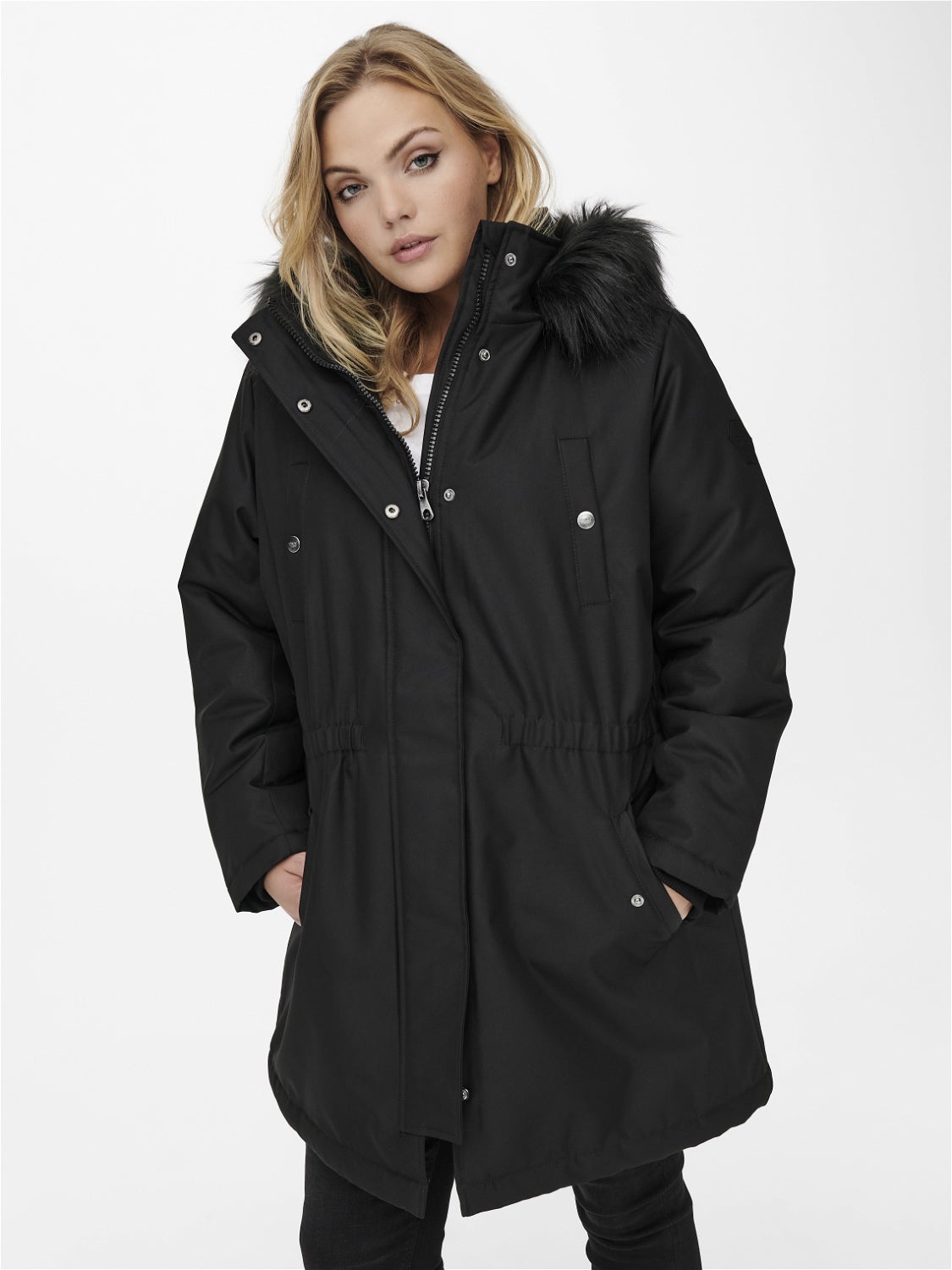 CARIRENA Langer Parka Black