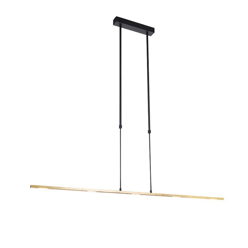 Hanglamp zwart met goud incl. LED dimbaar - Bold