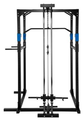 Cage de musculation acier rack de musculation station de fitness noir/bleu 08_0000428