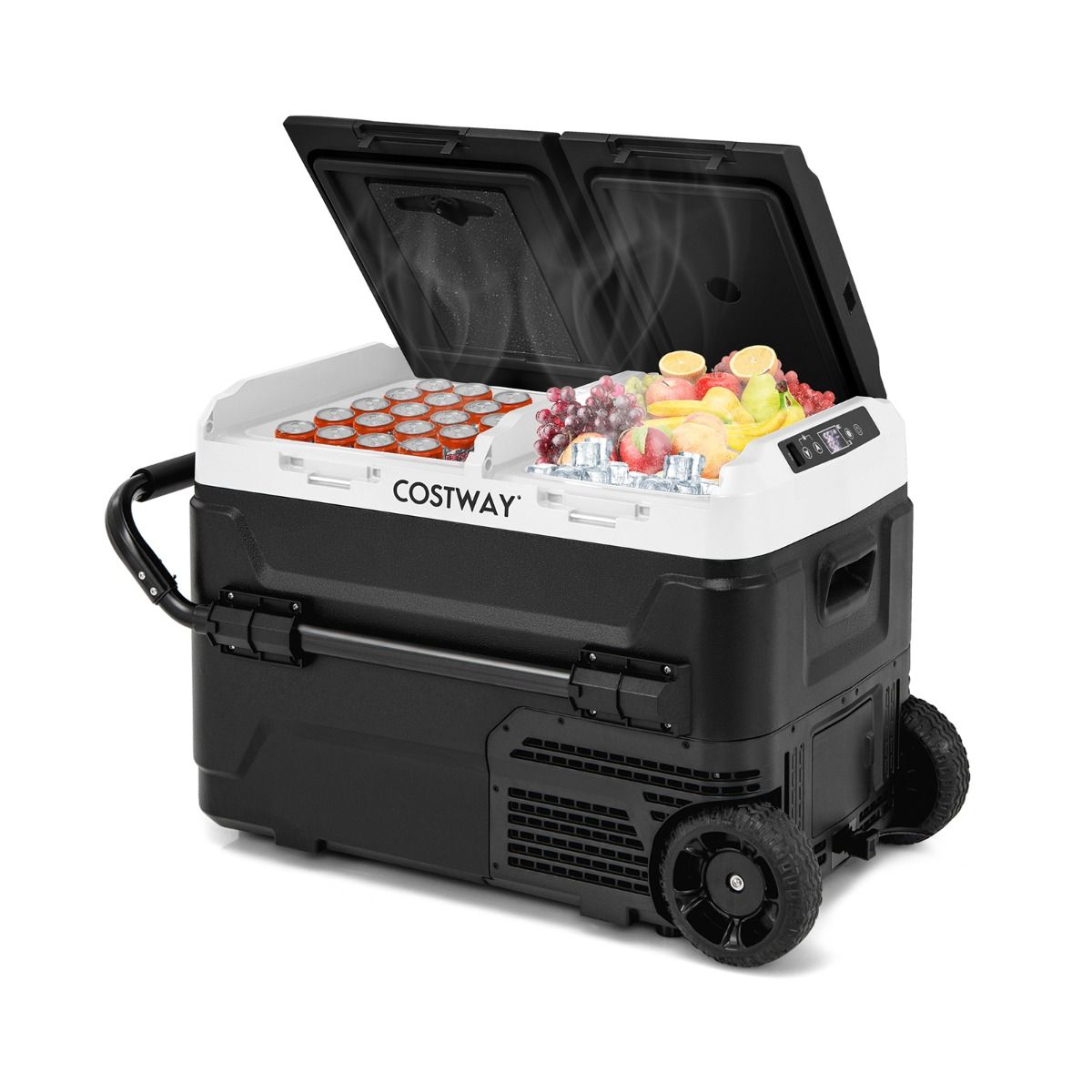 Glacière Électrique Portable Double Zone 40L Réfrigérateur de Voiture 12 V à Compresseur -20℃ ~ 20℃ 12/24V CC et 100-240V CA Noir - Lidl-Manfred
