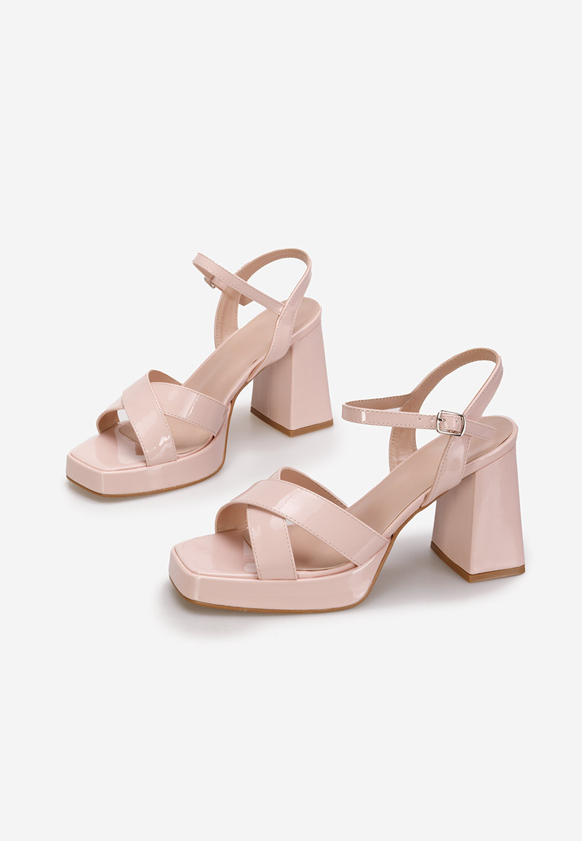 Sandales à talon épais nude Heidi