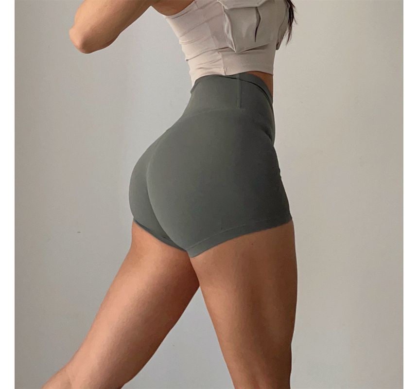 Arigne - Hoge taille effen yogashorts