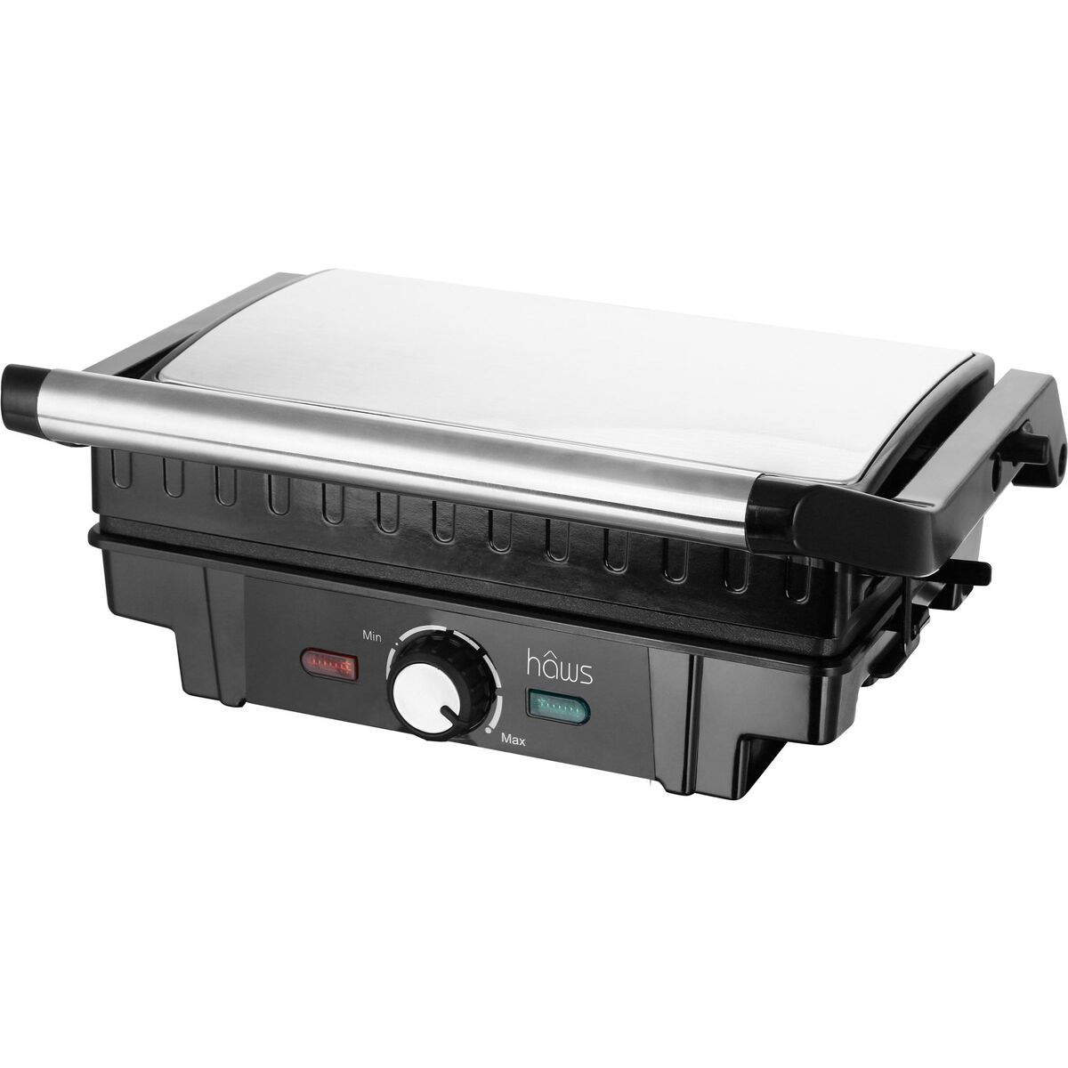 Falster bord-/paninigrill, svart/rustfritt stål