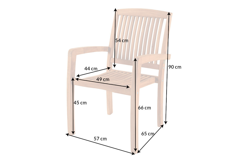 Massiver Gartenstuhl EMPIRE TEAK natur Teakholz stapelbar
