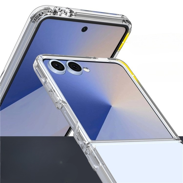 Samsung Galaxy Z Flip7 Hybrid Hülle TPU Bumper mit Acryl Rückseite - Transparent