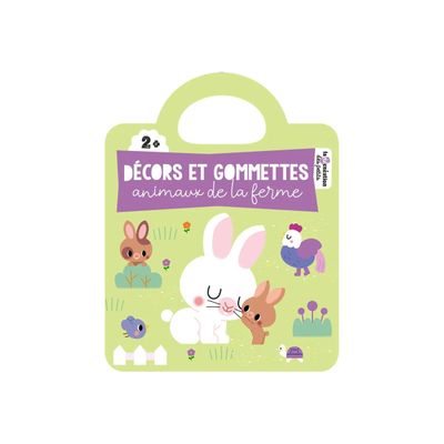 Décors et gommettes - animaux de la ferme - Livre d'activités