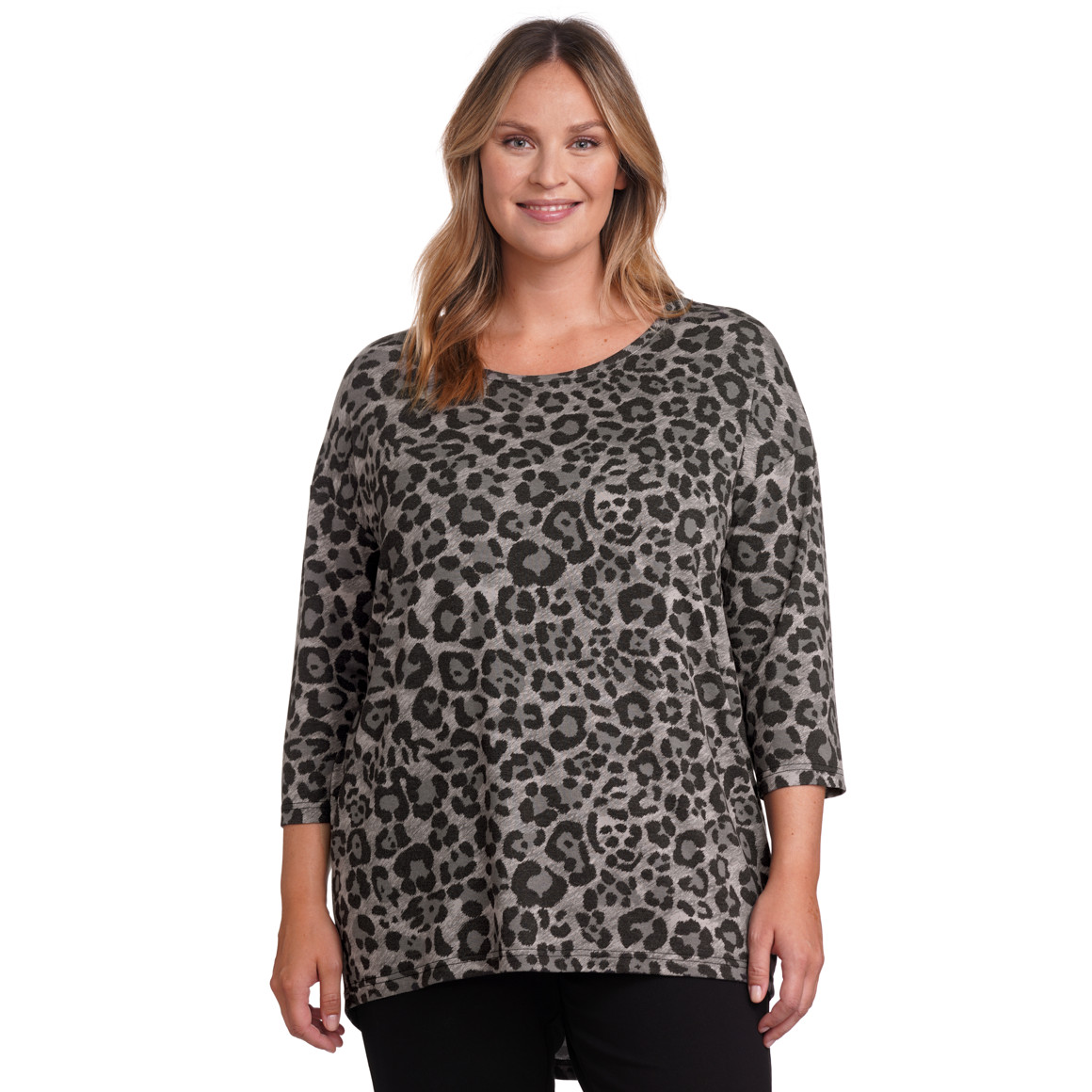 Gina Benotti Damen Longshirt im schlichten Dessin grau