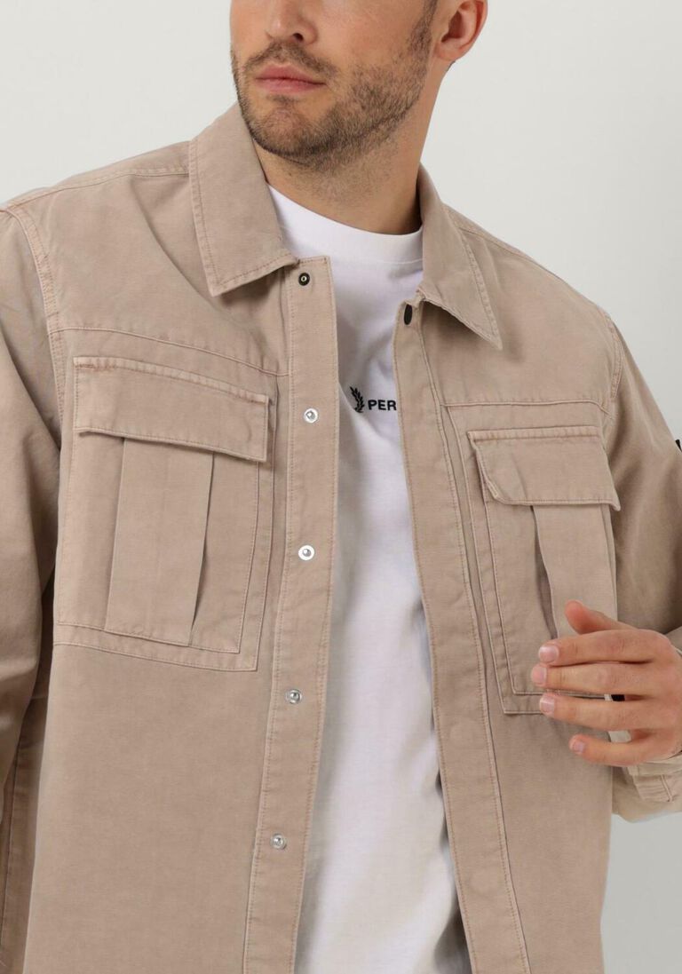 CALVIN KLEIN beige calvin klein overshirt mineral dye utility overshirt
