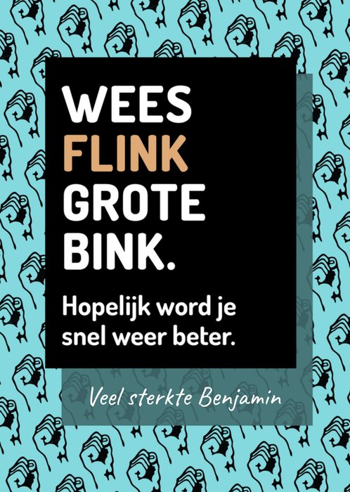 Love Repeat | Beterschapskaart | Wees flink, grote bink   naam