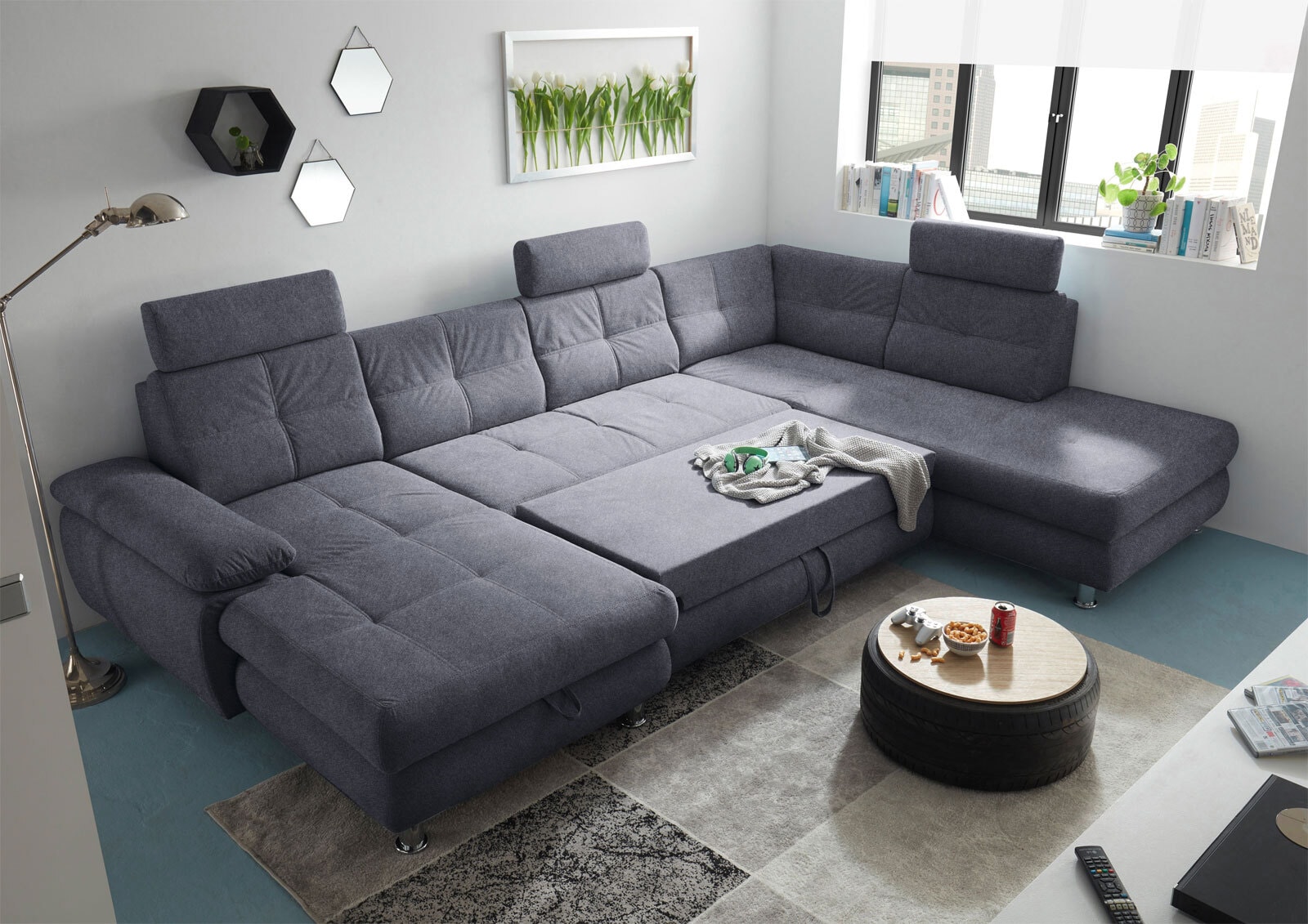 Wohnlandschaft TINA SF-L anthrazit