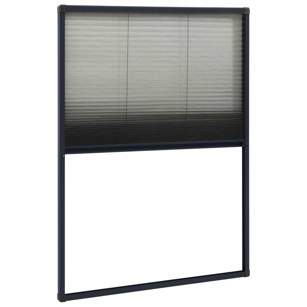 Moustiquaire plissée pour fenêtre aluminium anthracite 80x120cm