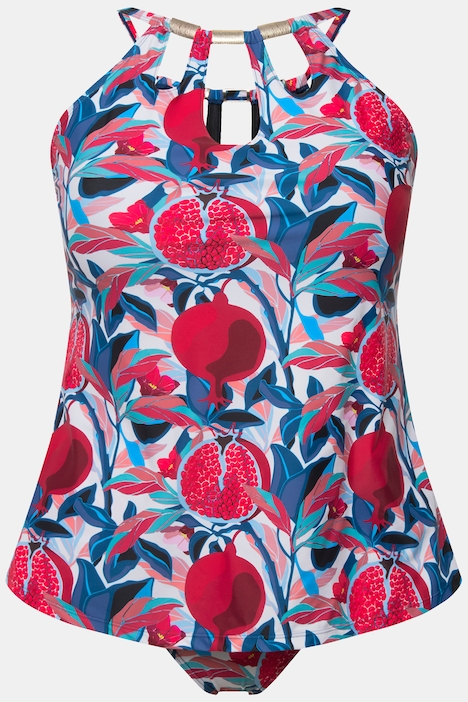 Tankini, Punkte, Cut-Outs, Softcups, Holzoptik-Dekore