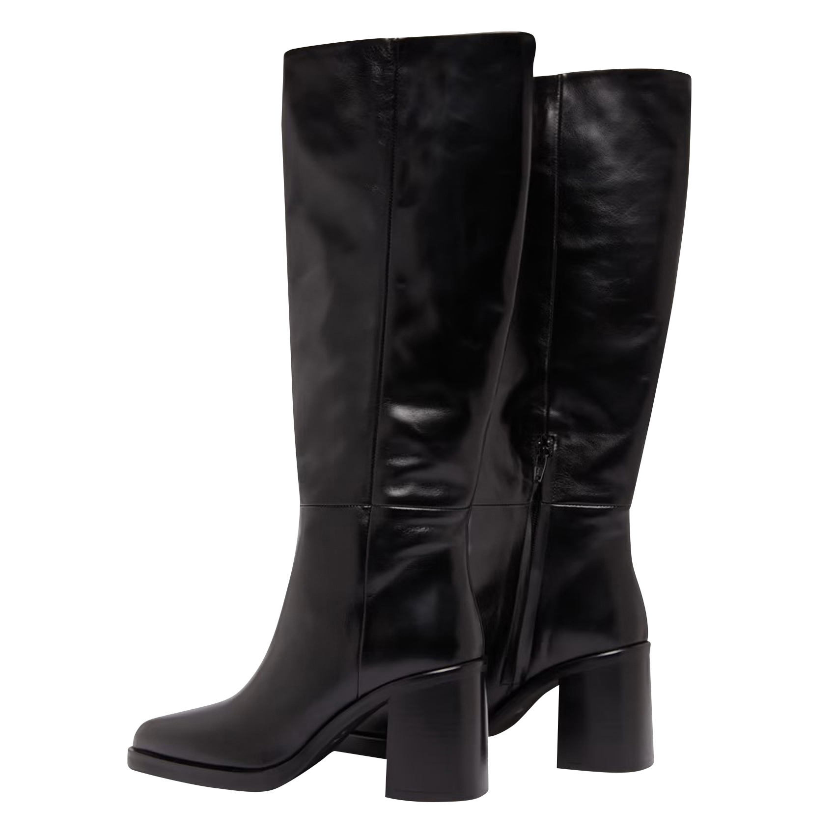 DICKINSON - Bottes à talons en cuir| Noir