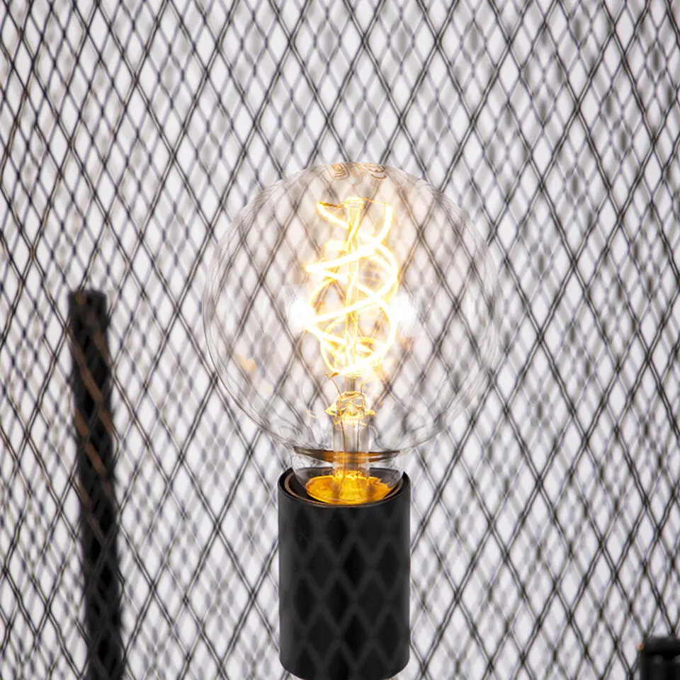 Qazqa vloerlampen bliss_mesh zwart e27