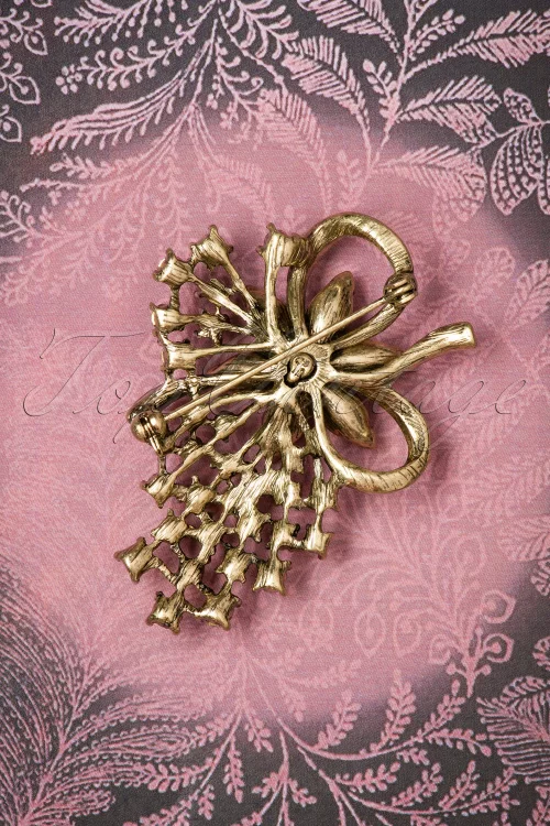 Lovely Miriam Haskell parelbroche in goud